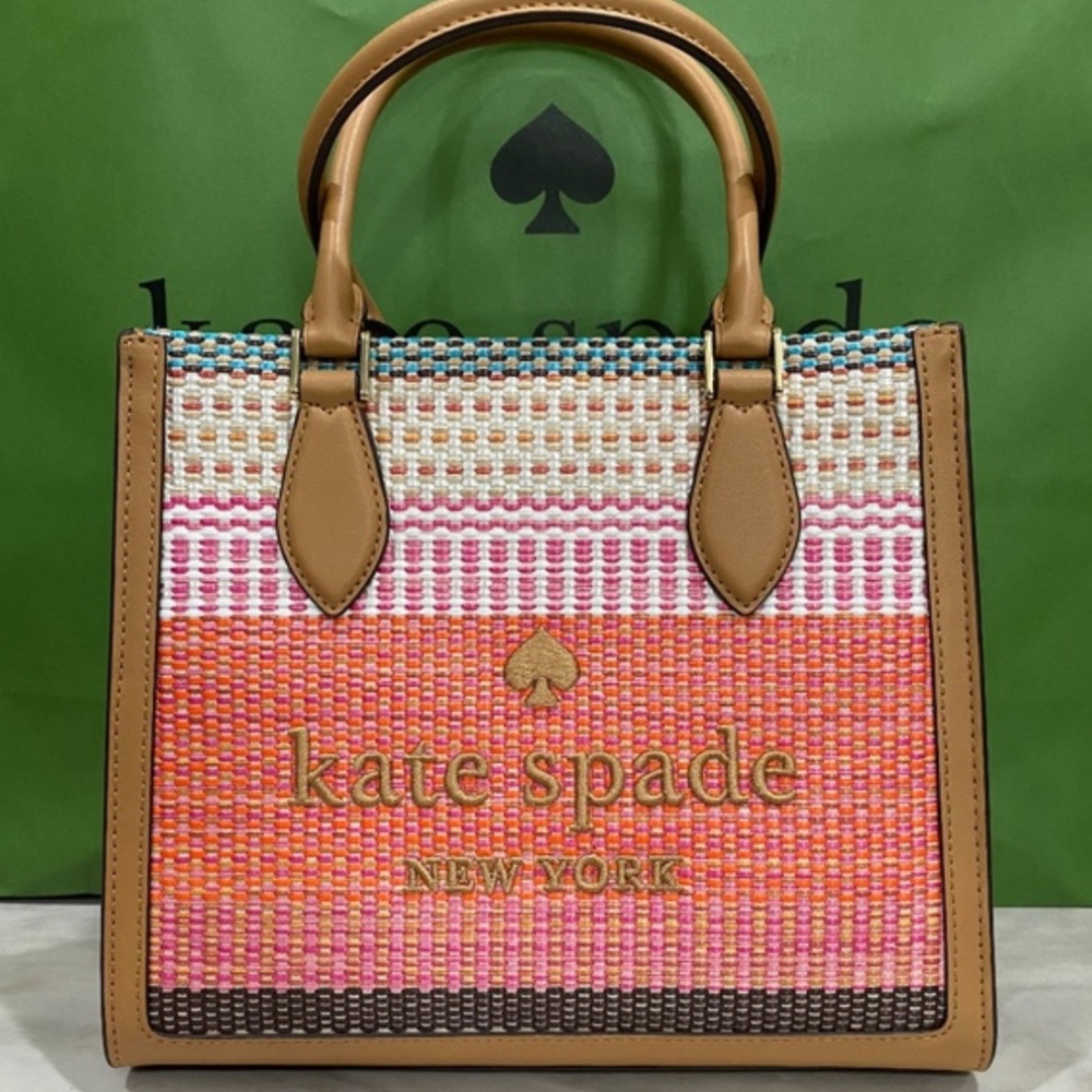 Kate Spade Ellie small straw tote NWT